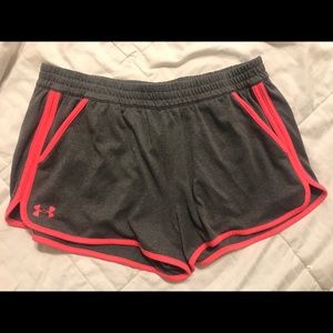 Pink and Gray under armour work out shorts